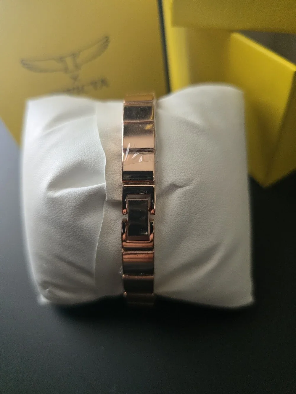 Invicta Rose Gold Tone Womens Watch with Black Dial